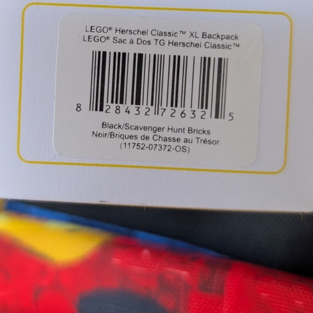 NWT Herschel Supply Co LEGO Classic XL Backpack Black Scavenger Hunt Bricks - Picture 9 of 14